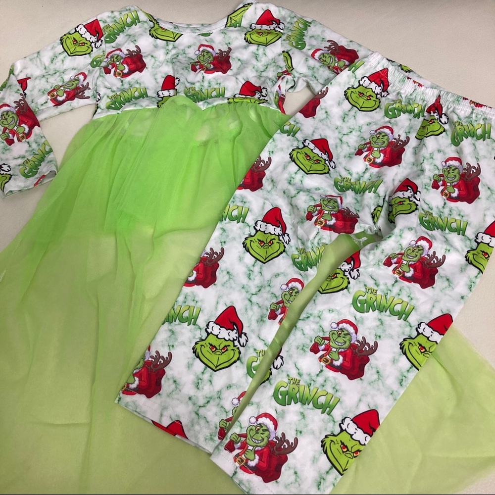 Christmas 🎄 Grinch tutu cute leggings set outfit - Picture 6 of 11